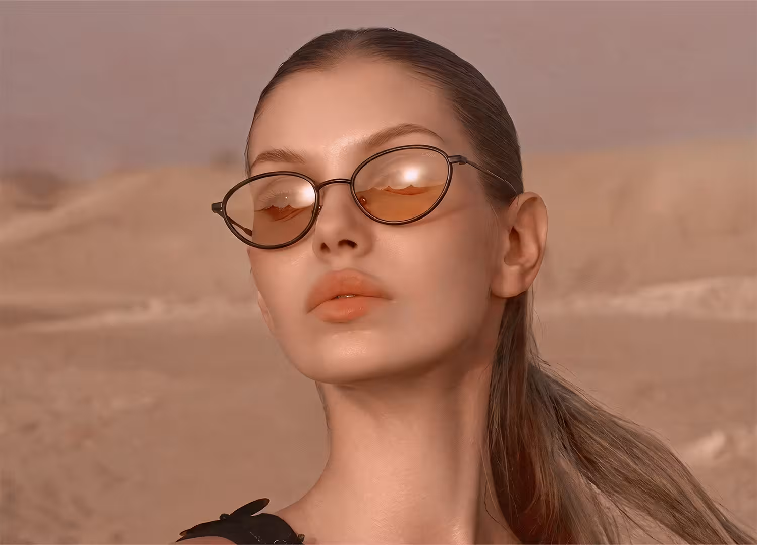 Selen Eyewear model wearing optical glasses