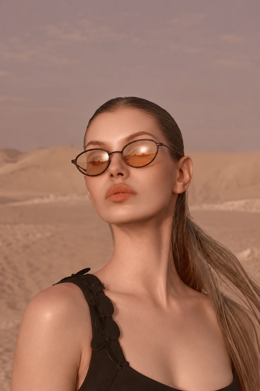 Selen Eyewear model wearing optical glasses